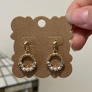 Gold Earrings with Pearl Detailing